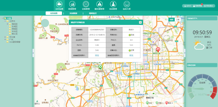 烟尘烟气在线监测系统云平台